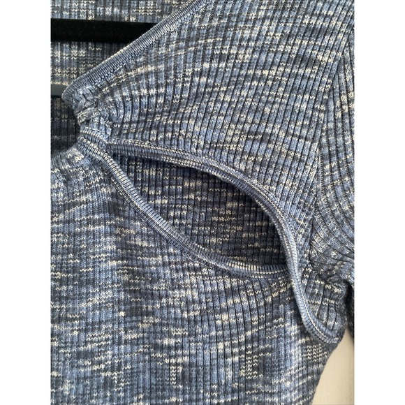 Abercrombie Fitch Women's Large Blue Ribbed Knit Bodysuit NEW Clean Girl Boho - Picture 4 of 9